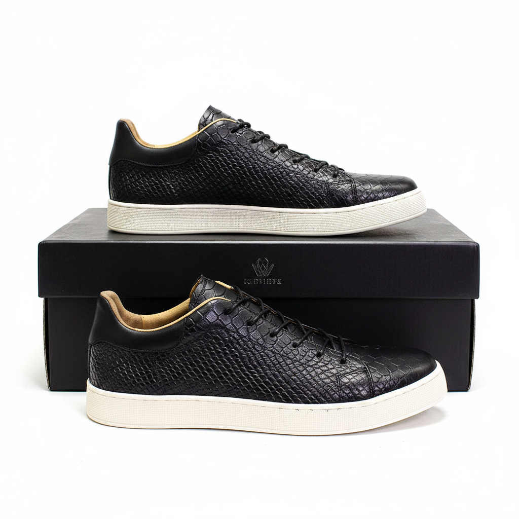 Casual Crocodile Embossed Leather Shoes