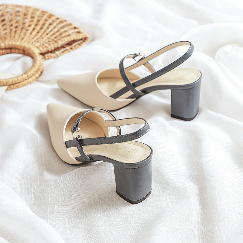 Pointed-toe sandals and high heels
