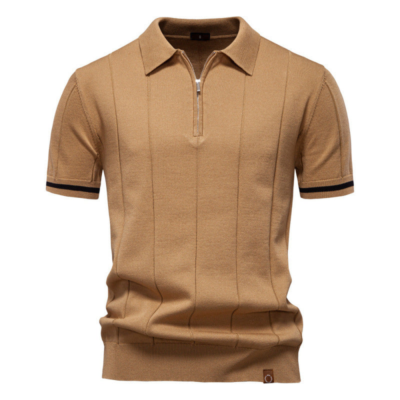 Knitted Zip Polo Shirt