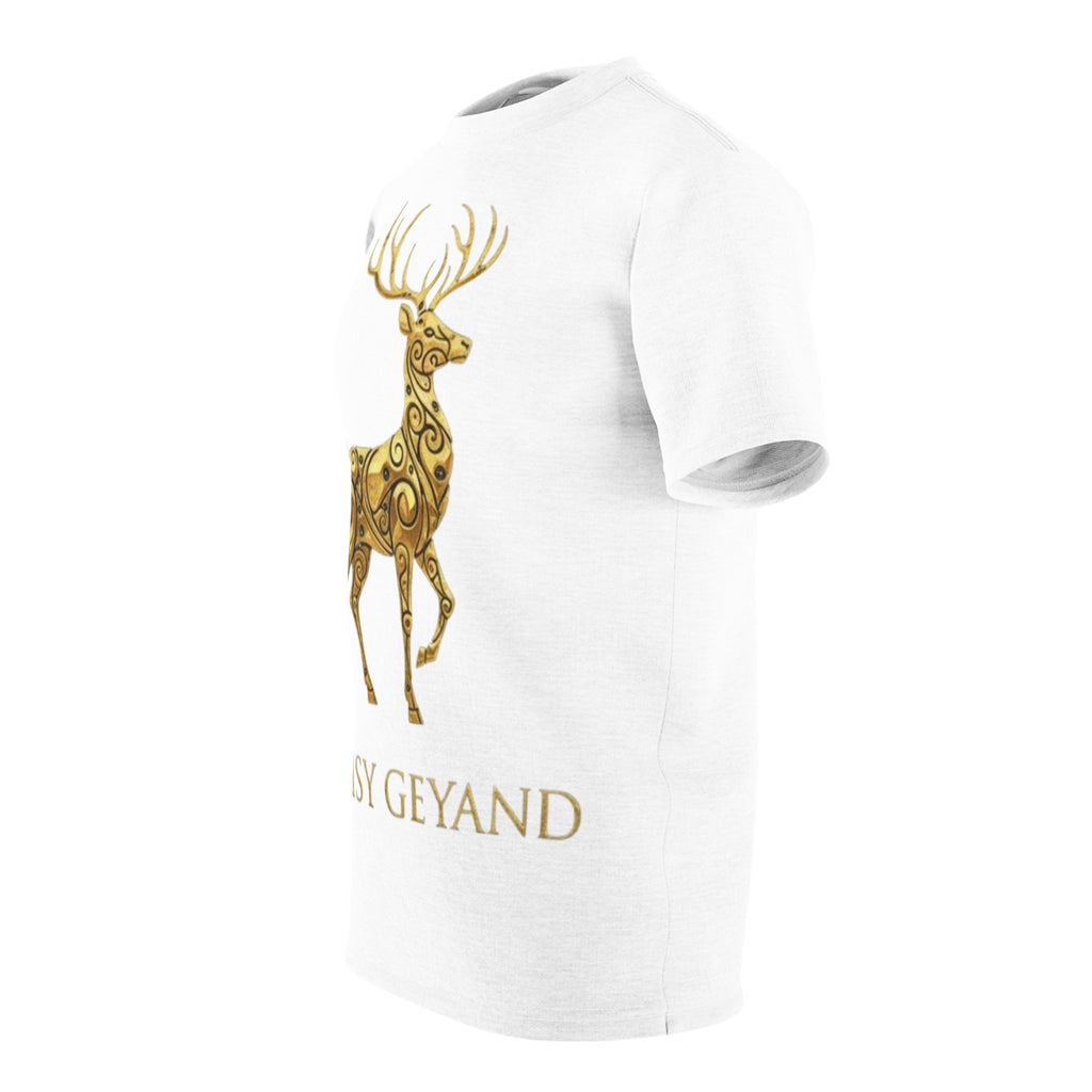 ROUND NECK T-SHIRT, Golden Deer, white