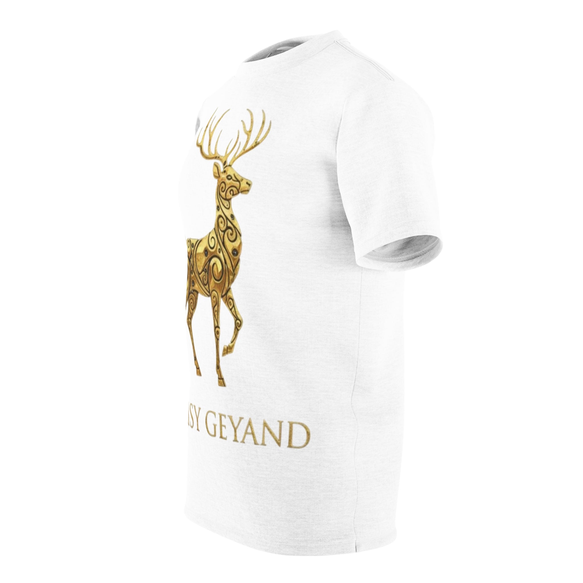 ROUND NECK T-SHIRT, Golden Deer, white