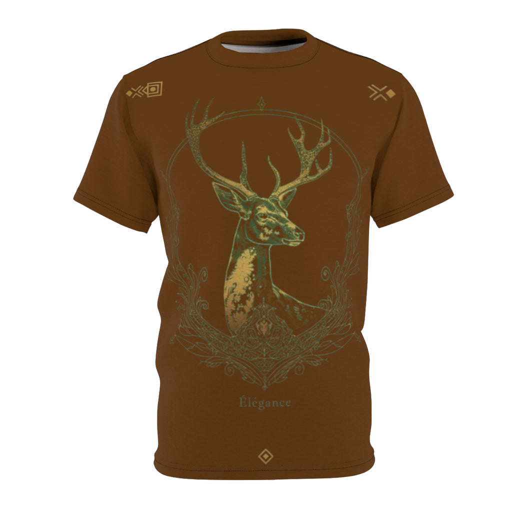 ROUND NECK T-SHIRT, DEER OF ELEGANCE, brown