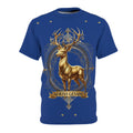 ROUND NECK T-SHIRT, GOLDEN VISION DEER, deep blue