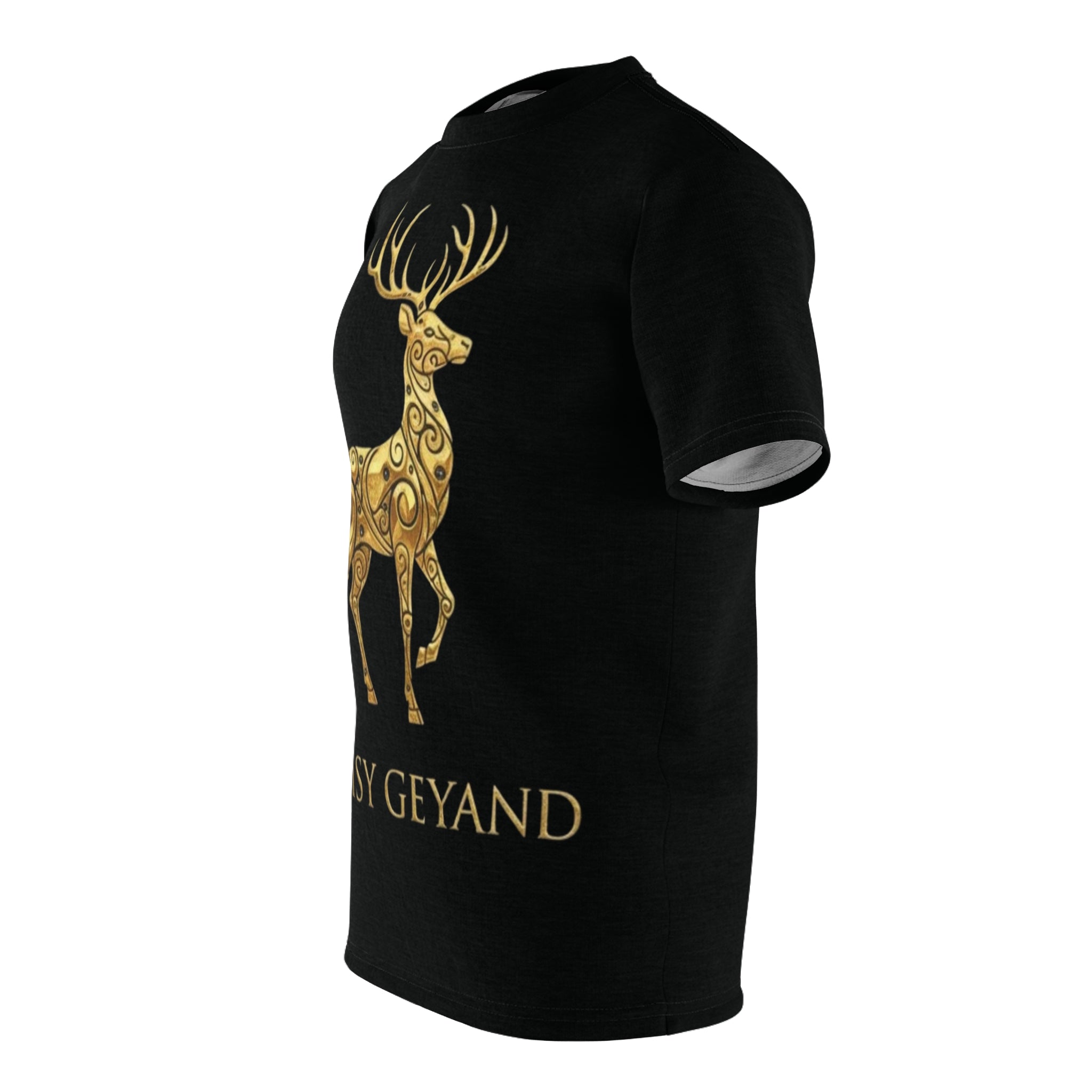 ROUND NECK T-SHIRT, Golden Deer, black