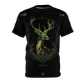 ROUND NECK T-SHIRT, DEER OF ELEGANCE, black