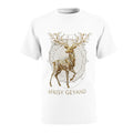 ROUND NECK T-SHIRT, diamond antler deer, white