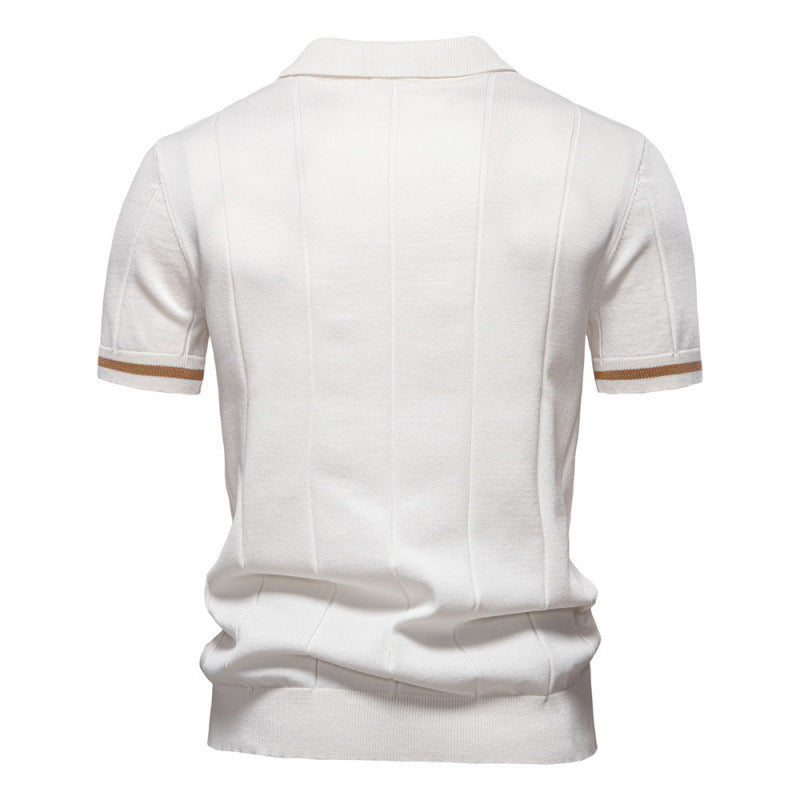Knitted Zip Polo Shirt