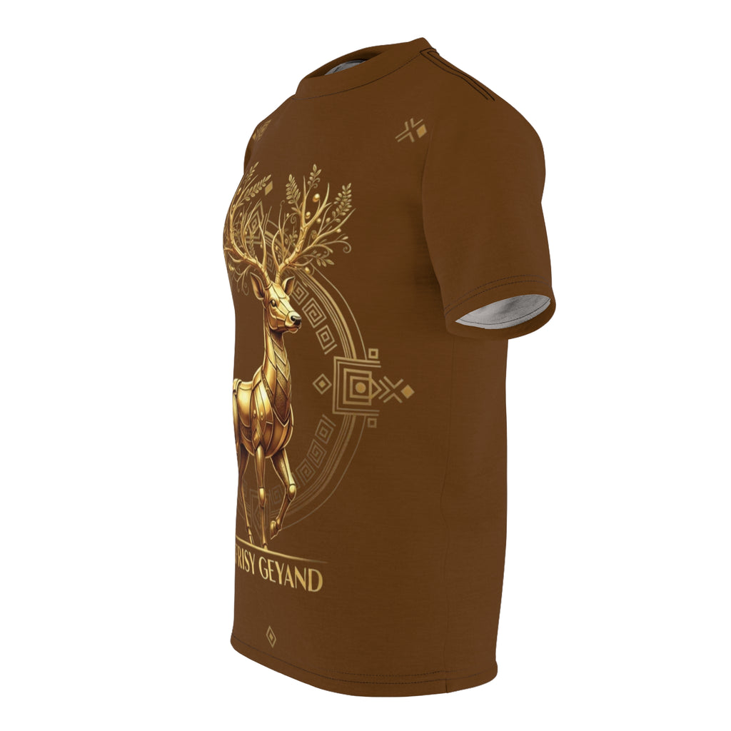 ROUND NECK T-SHIRT, GOLDEN FORTUNE DEER, brown