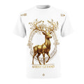 ROUND NECK T-SHIRT, GOLDEN FORTUNE DEER, white