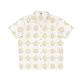 HAWAIIAN SHIRT, GOLDEN MAZE DESIGN, white