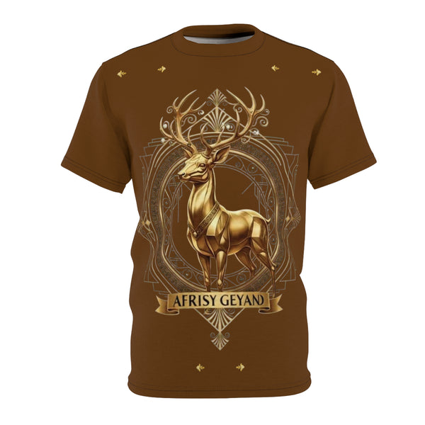 ROUND NECK T-SHIRT, GOLDEN VISION DEER, brown