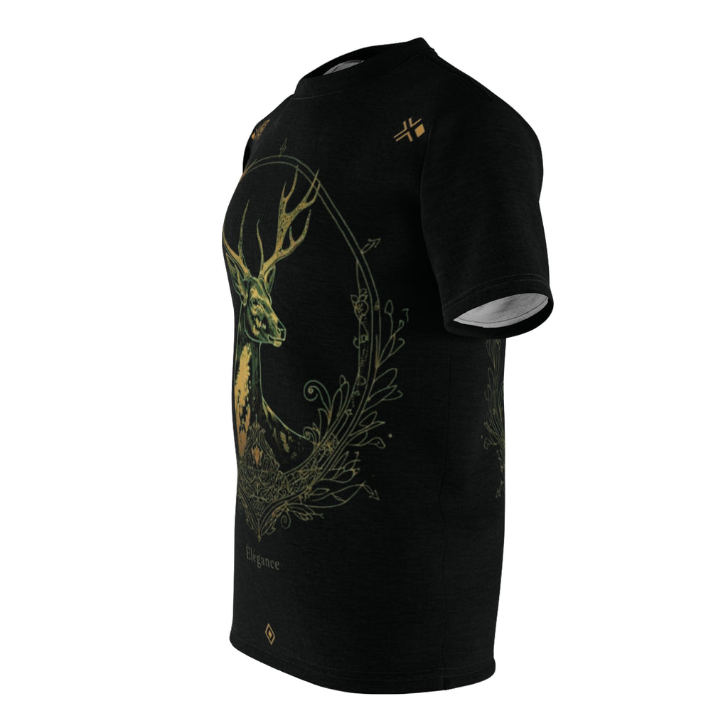 ROUND NECK T-SHIRT, DEER OF ELEGANCE, black