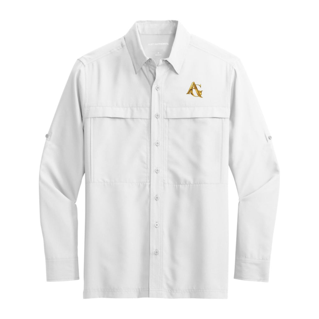 LONG SLEEVE SHIRT, AG LOGO, white