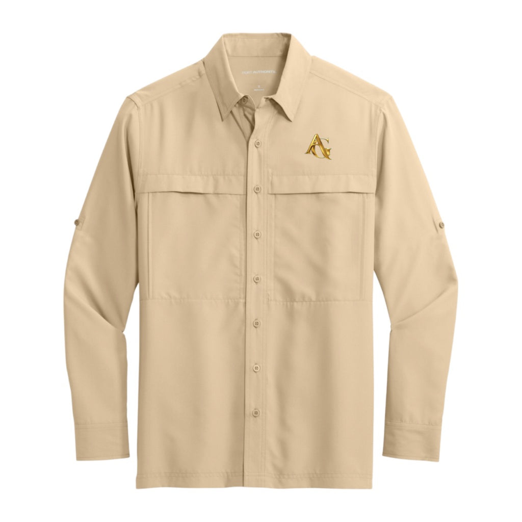 LONG SLEEVE SHIRT, AG LOGO, oat