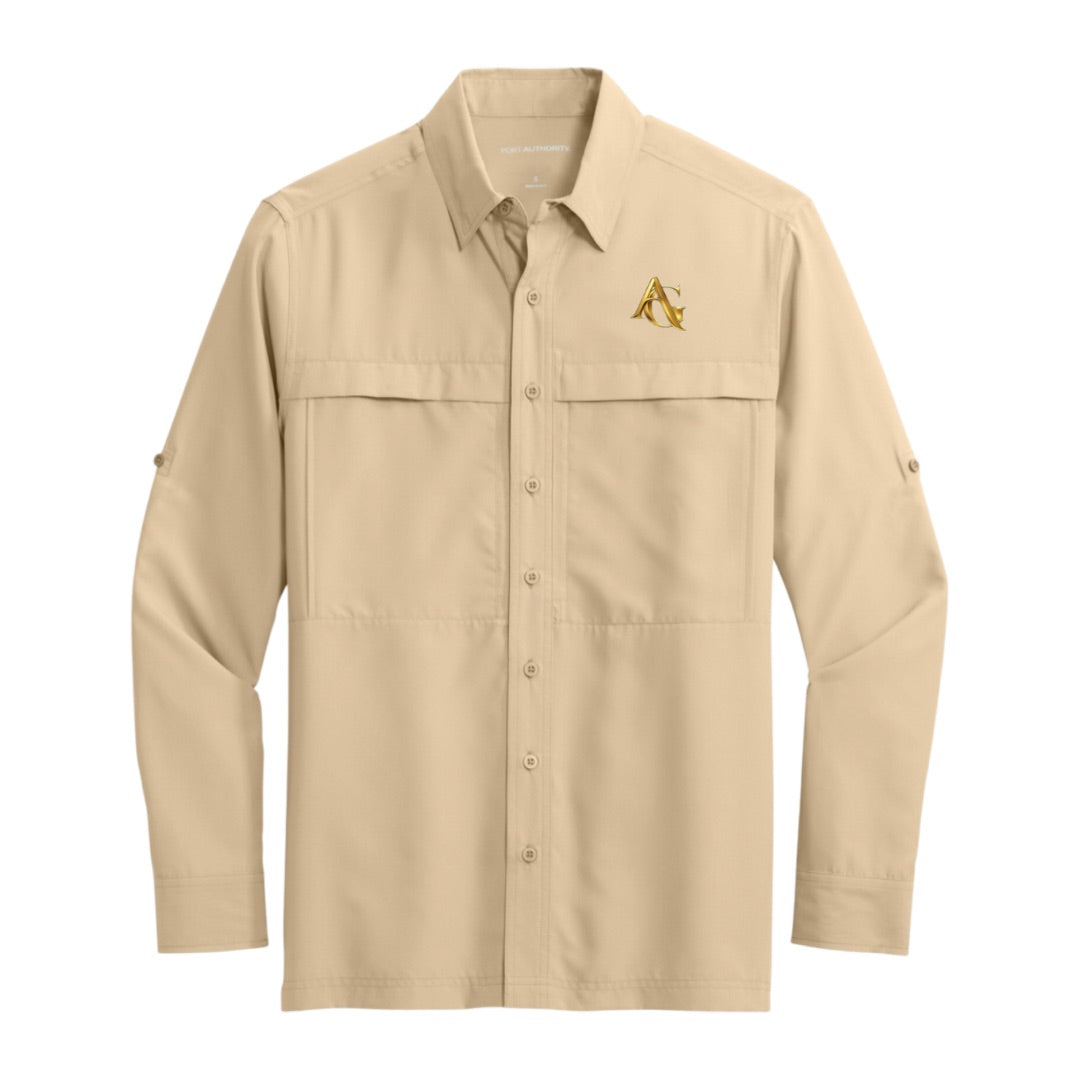 LONG SLEEVE SHIRT, AG LOGO, oat