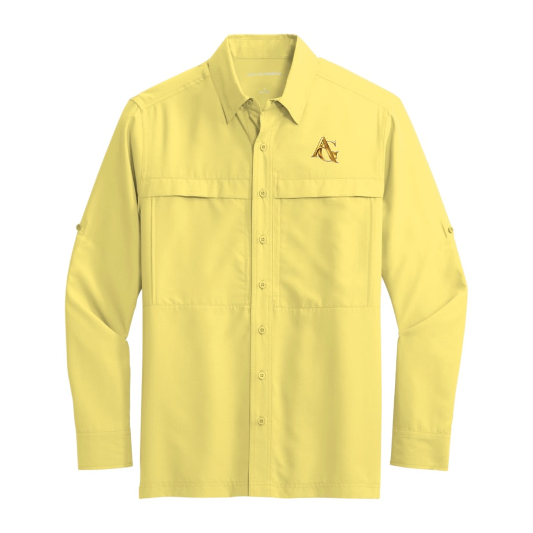 LONG SLEEVE SHIRT, AG LOGO, yellow