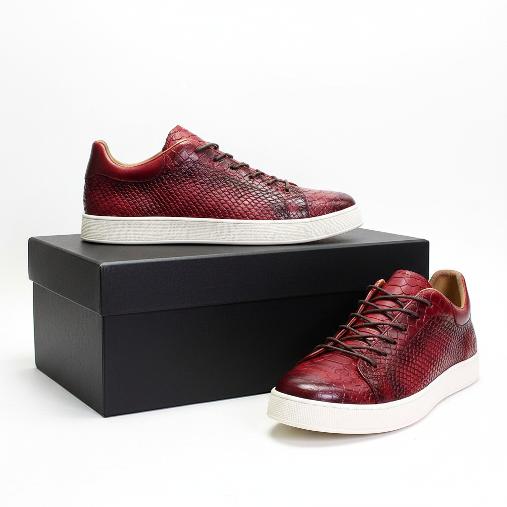Casual Crocodile Embossed Leather Shoes