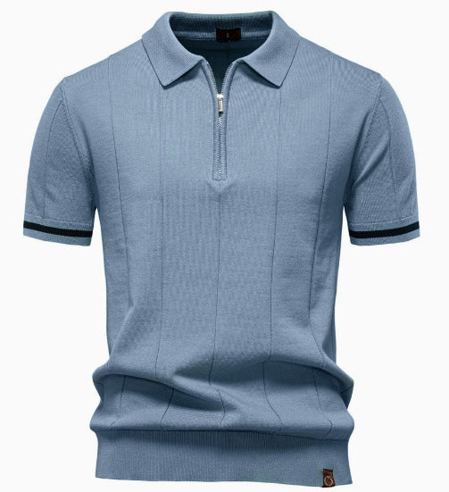 Knitted Zip Polo Shirt