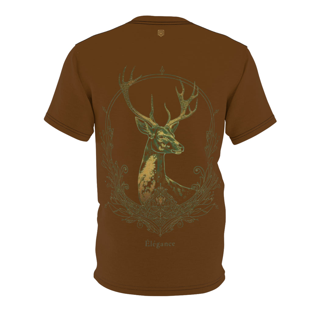 ROUND NECK T-SHIRT, DEER OF ELEGANCE, brown