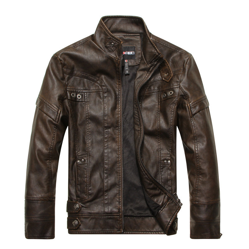 Men's Slim-Fit Leather Jacket
