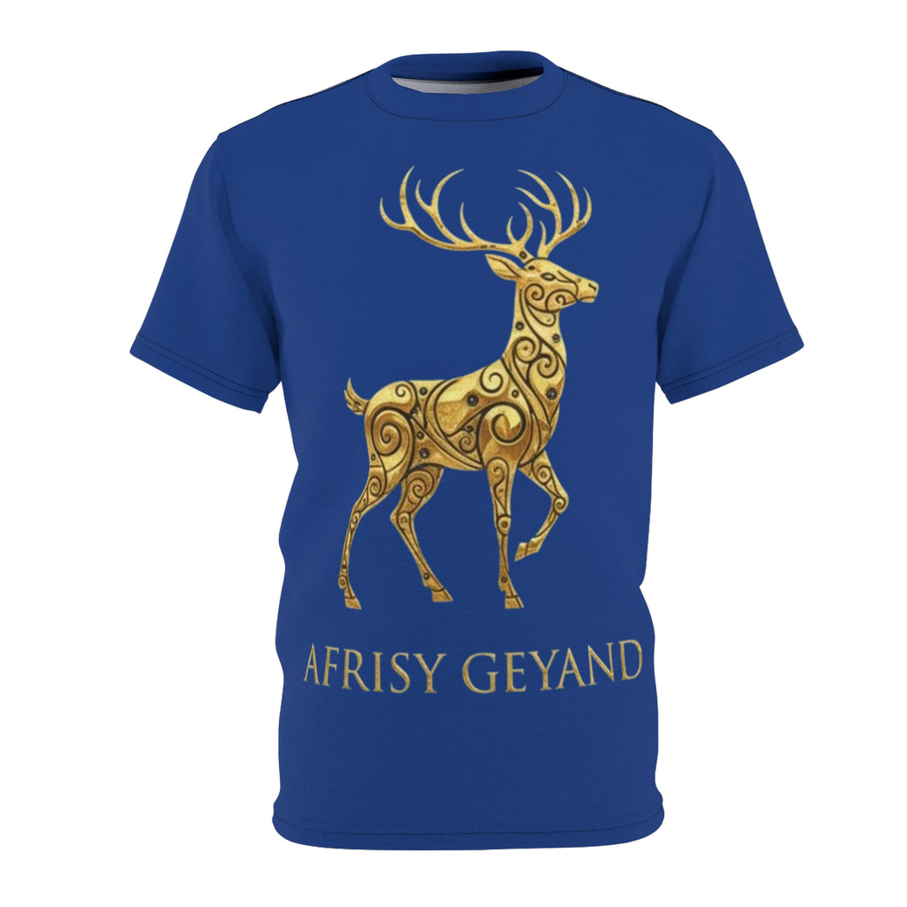 ROUND NECK T-SHIRT, Golden Deer, deep blue