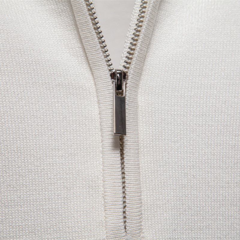 Knitted Zip Polo Shirt