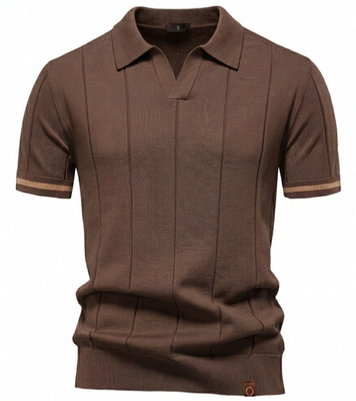 Knitted Zip Polo Shirt