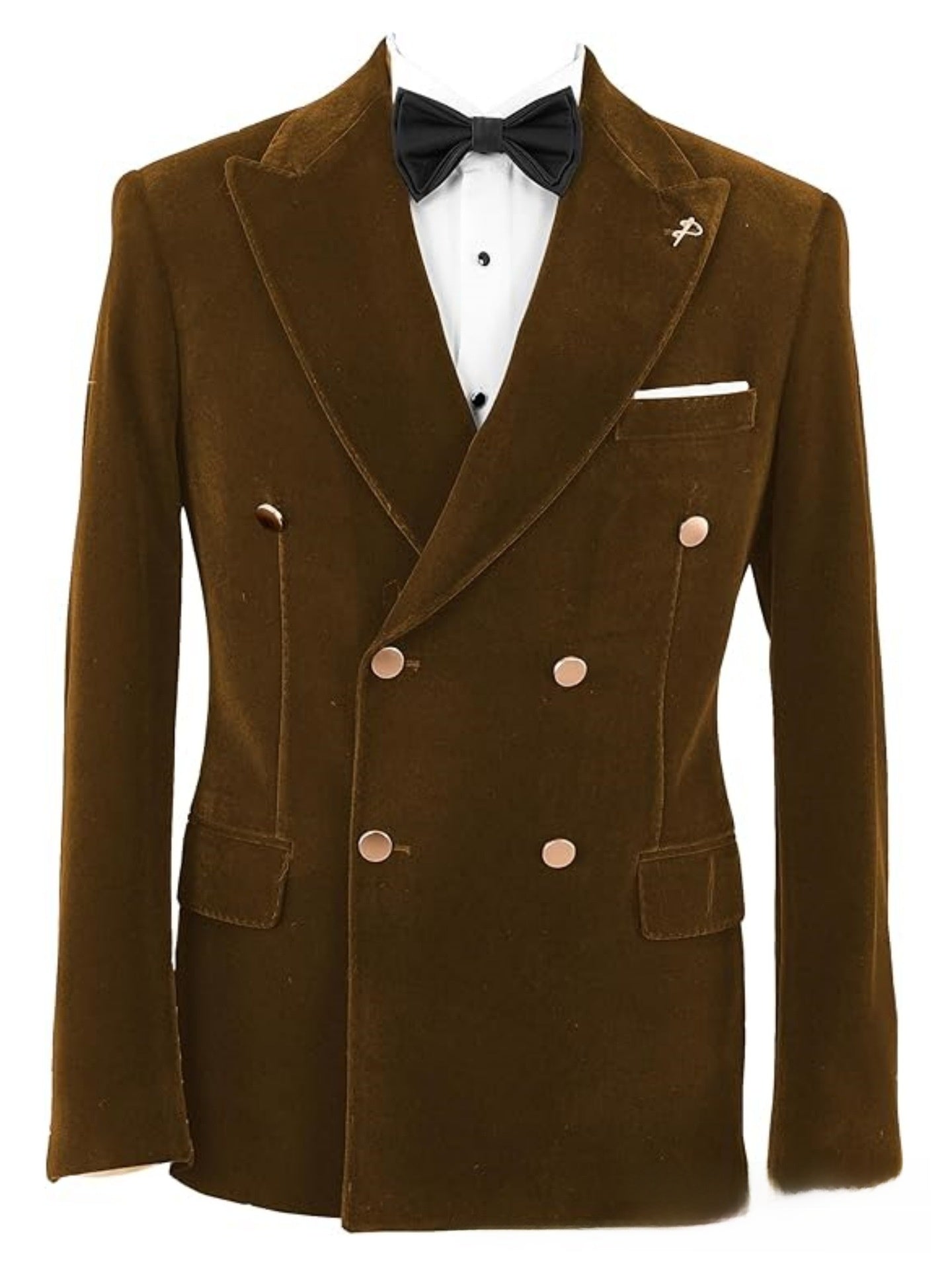 Double-Breasted Velvet Formal Suit