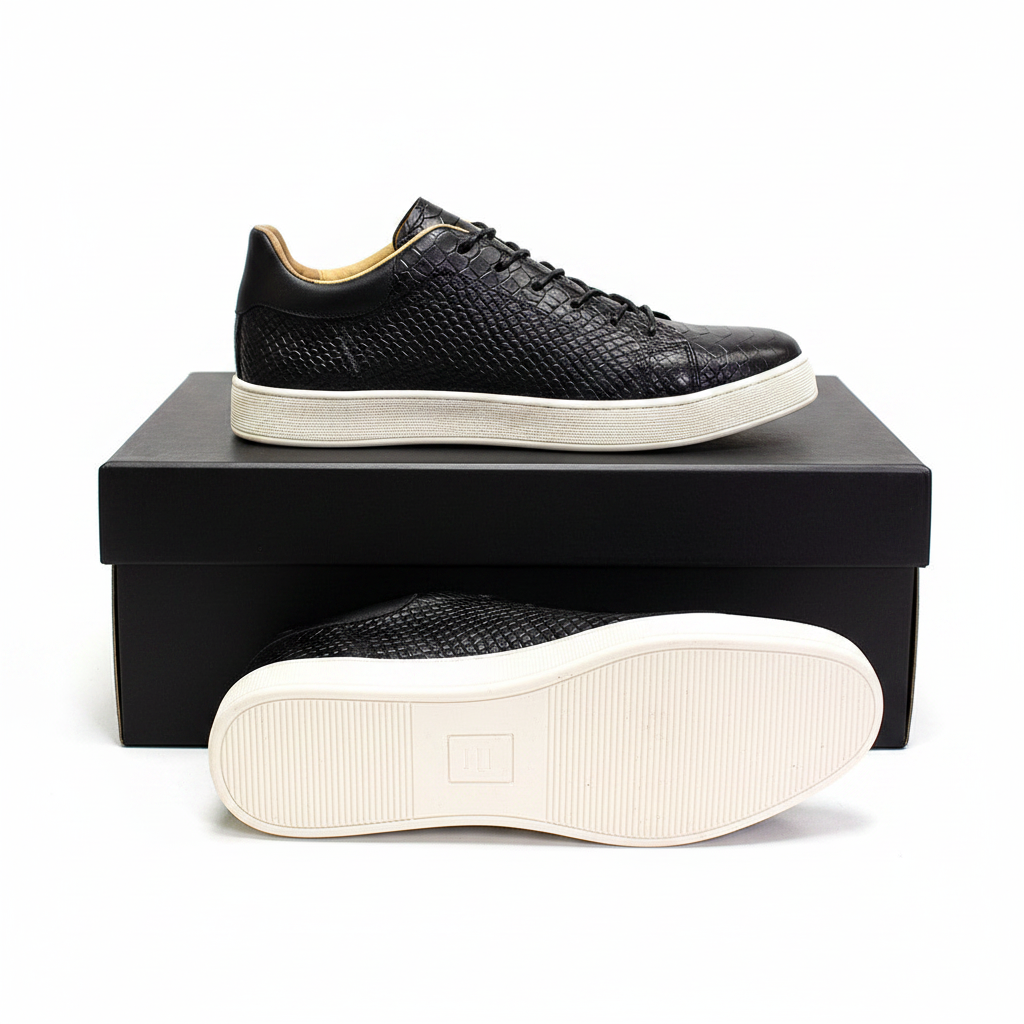 Casual Crocodile Embossed Leather Shoes