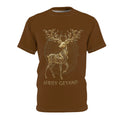 ROUND NECK T-SHIRT, diamond antler deer, brown