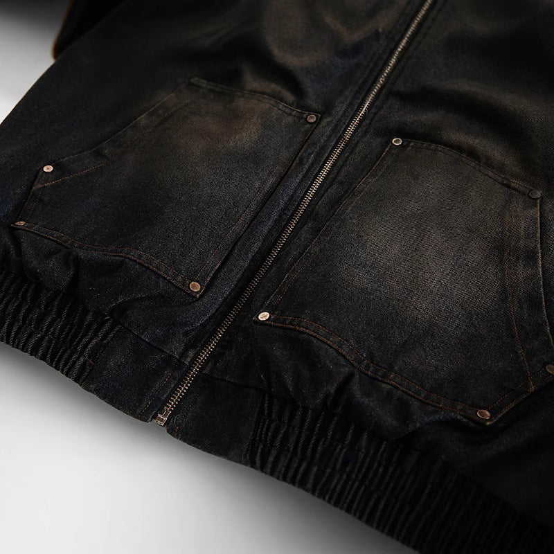Vintage distressed denim jacket