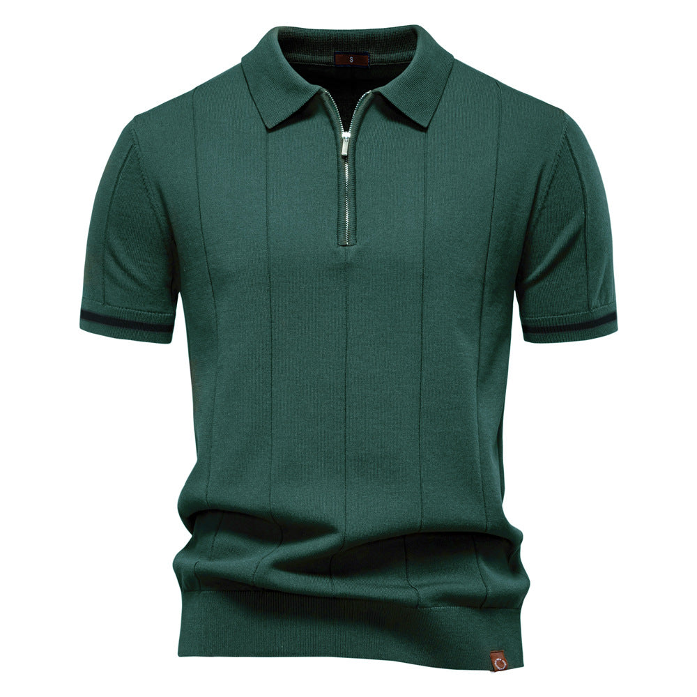 Knitted Zip Polo Shirt