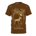 ROUND NECK T-SHIRT, GOLDEN FORTUNE DEER, brown