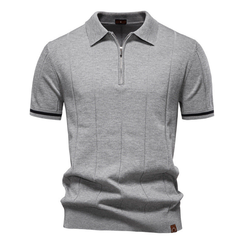 Knitted Zip Polo Shirt