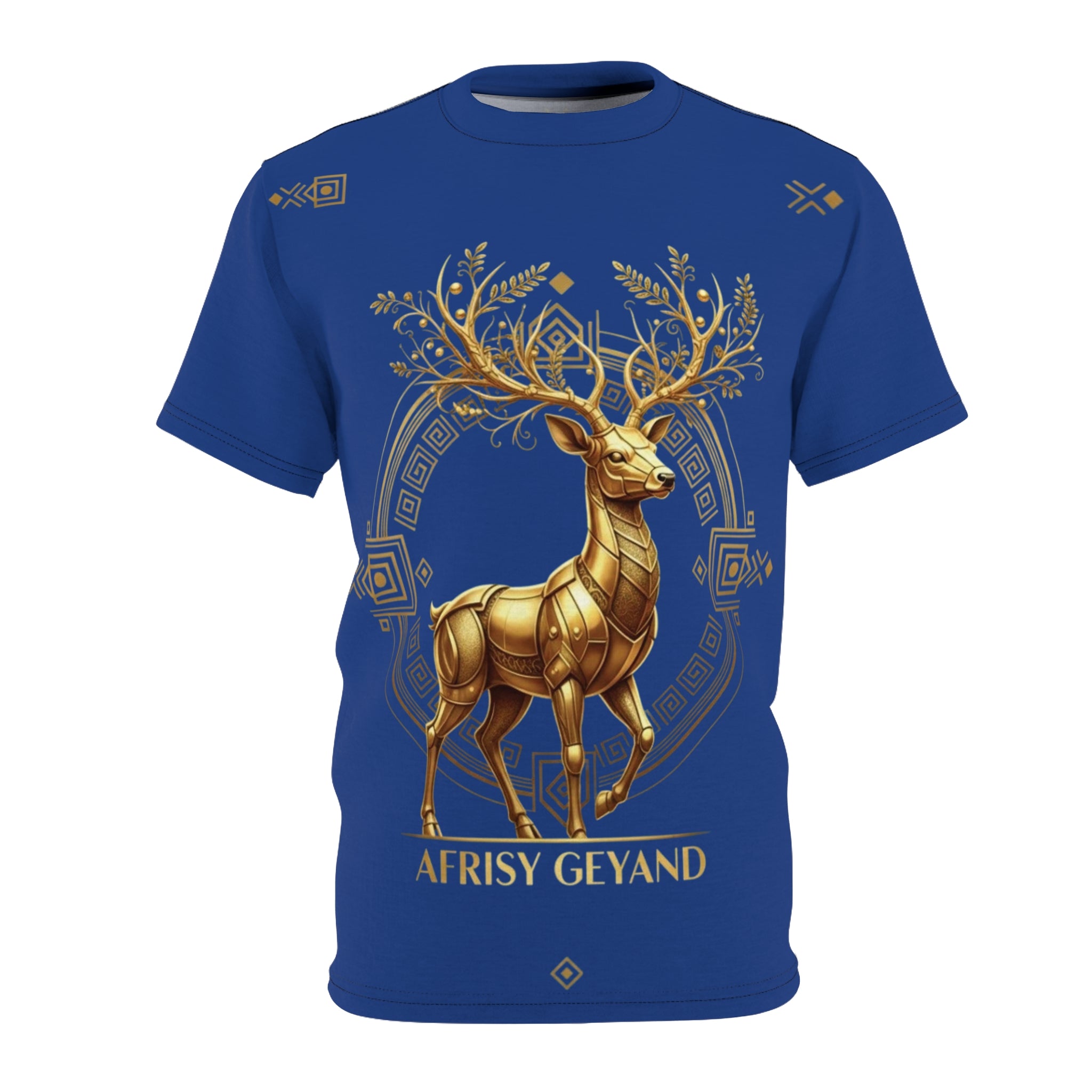 ROUND NECK T-SHIRT, GOLDEN FORTUNE DEER, deep blue