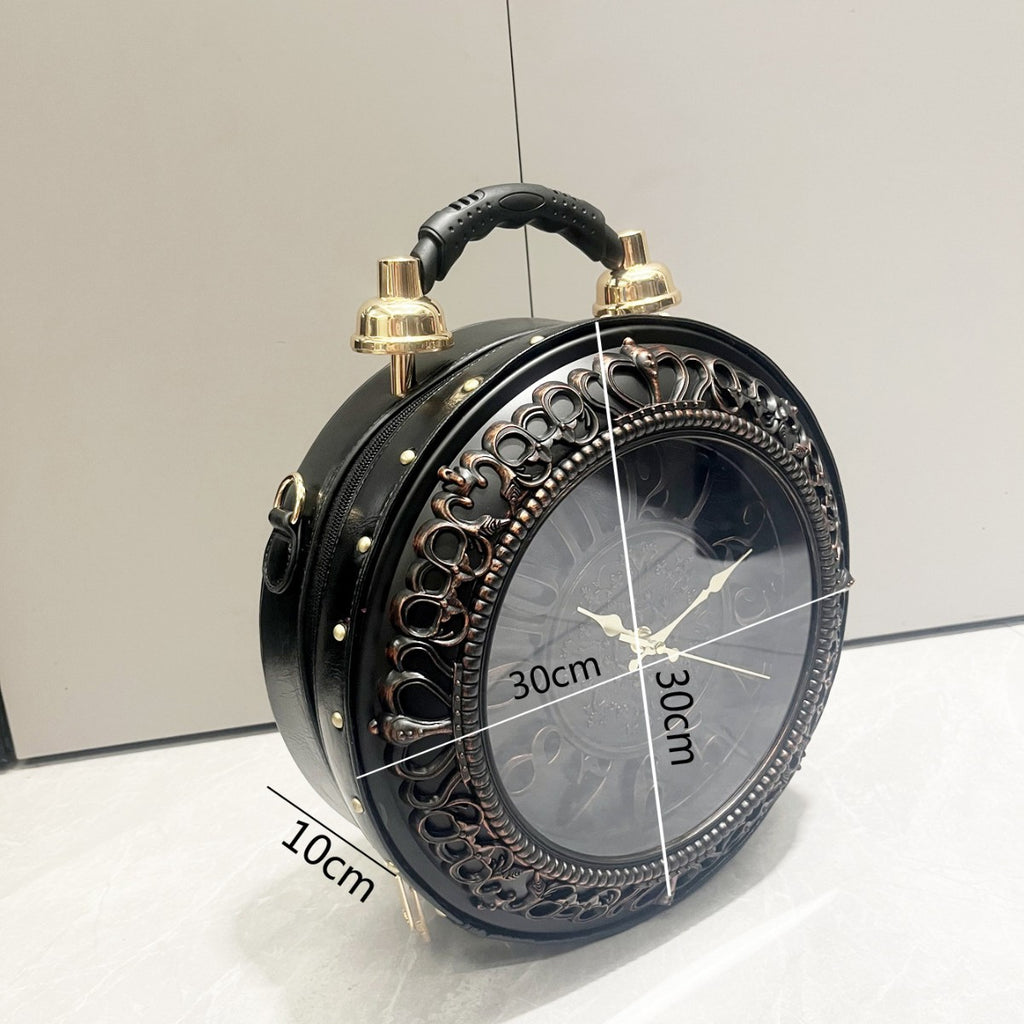 Women’s Vintage Clock Design Shoulder Bag