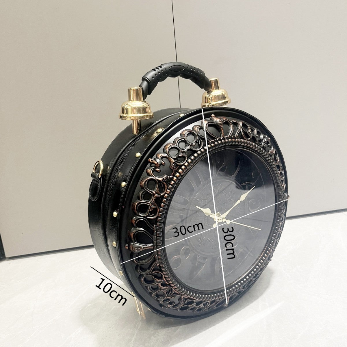 Women’s Vintage Clock Design Shoulder Bag