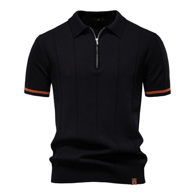 Knitted Zip Polo Shirt