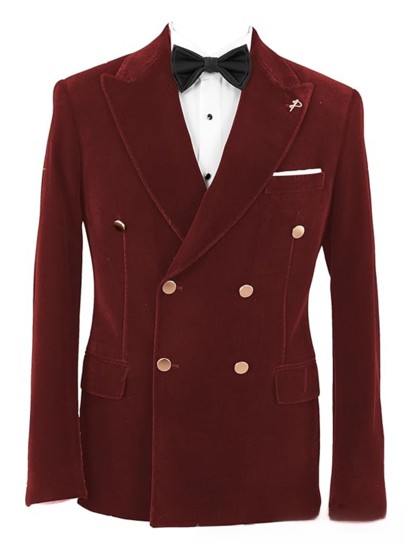 Double-Breasted Velvet Formal Suit