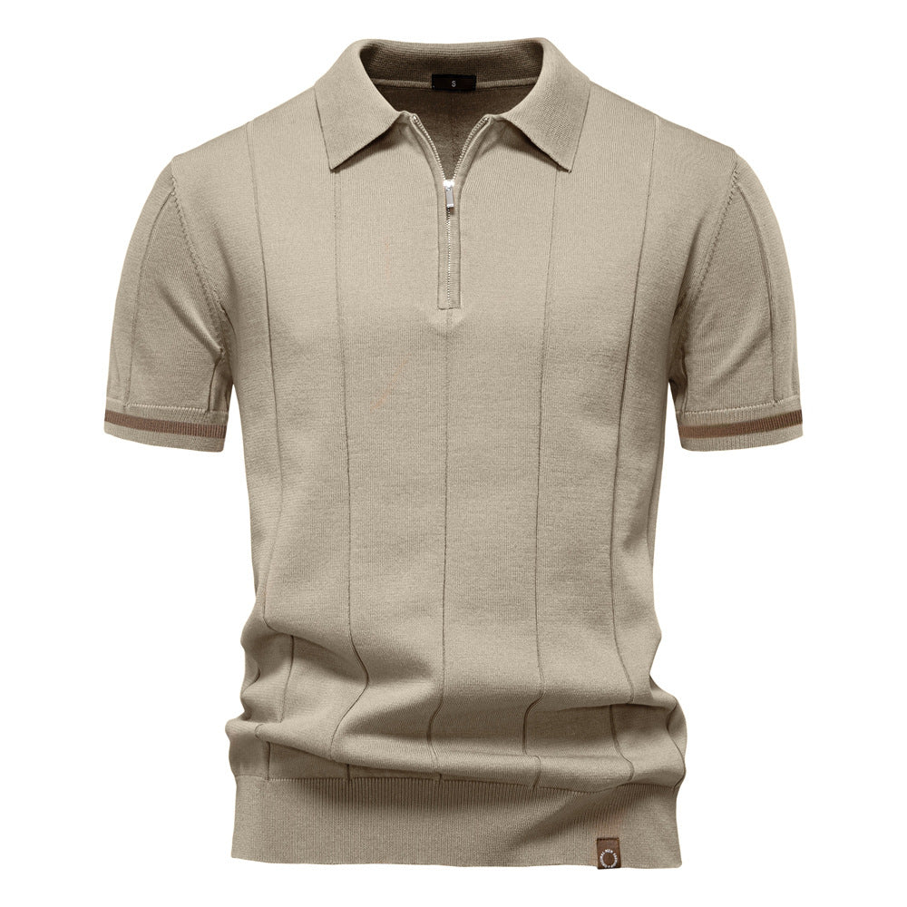 Knitted Zip Polo Shirt