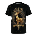 ROUND NECK T-SHIRT, GOLDEN VISION DEER, black