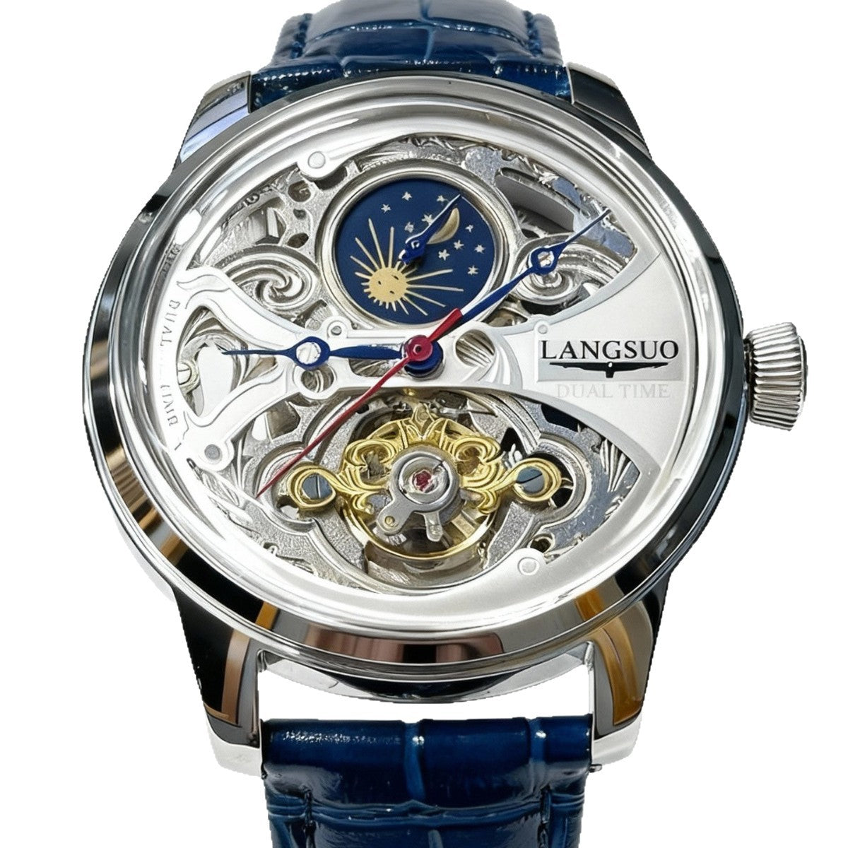 Retro skeleton design wrist watch