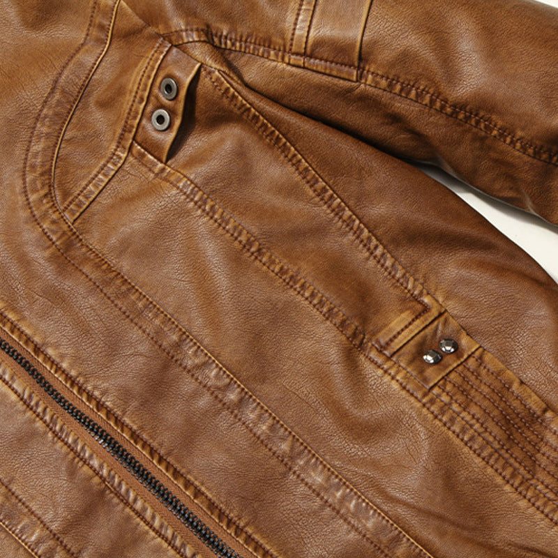 Men's Slim-Fit Leather Jacket