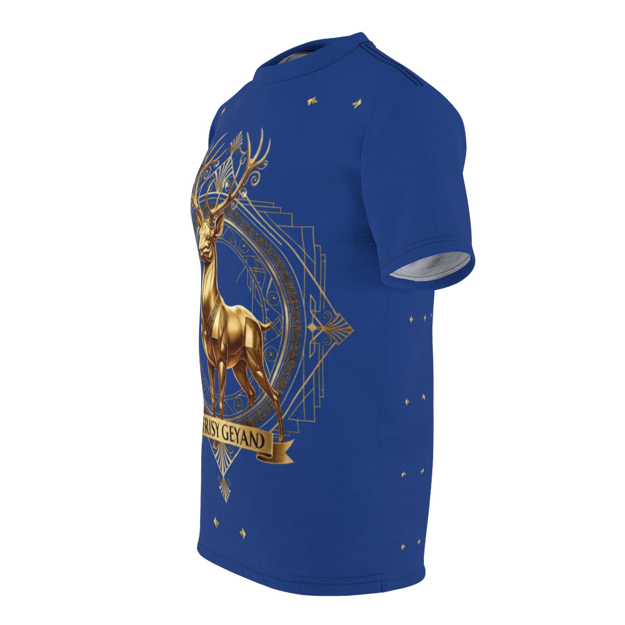 ROUND NECK T-SHIRT, GOLDEN VISION DEER, deep blue
