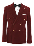 Double-Breasted Velvet Formal Suit