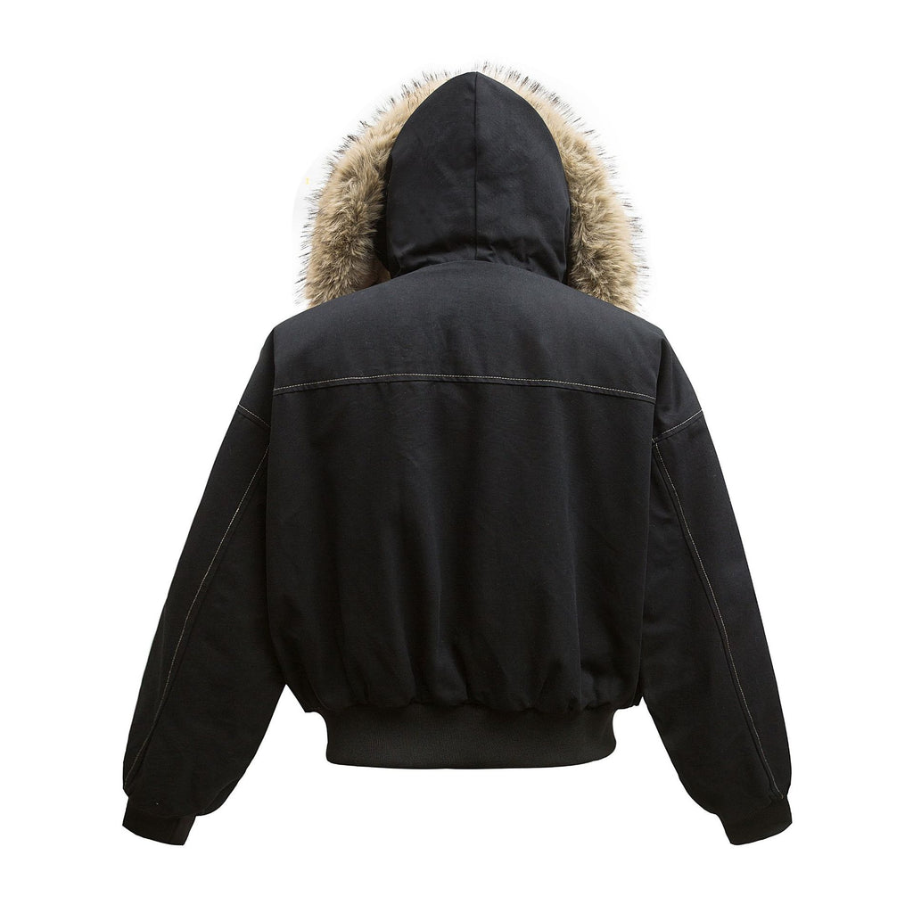 Retro Metal Buckle Hooded Cotton Jacket