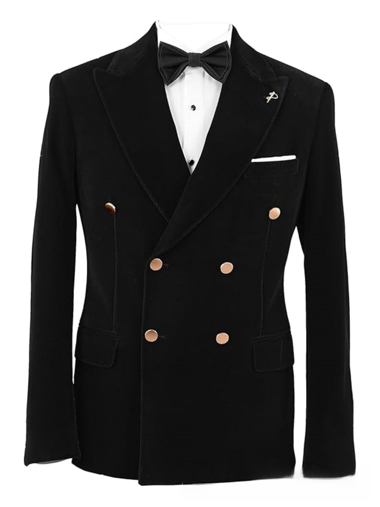 Double-Breasted Velvet Formal Suit