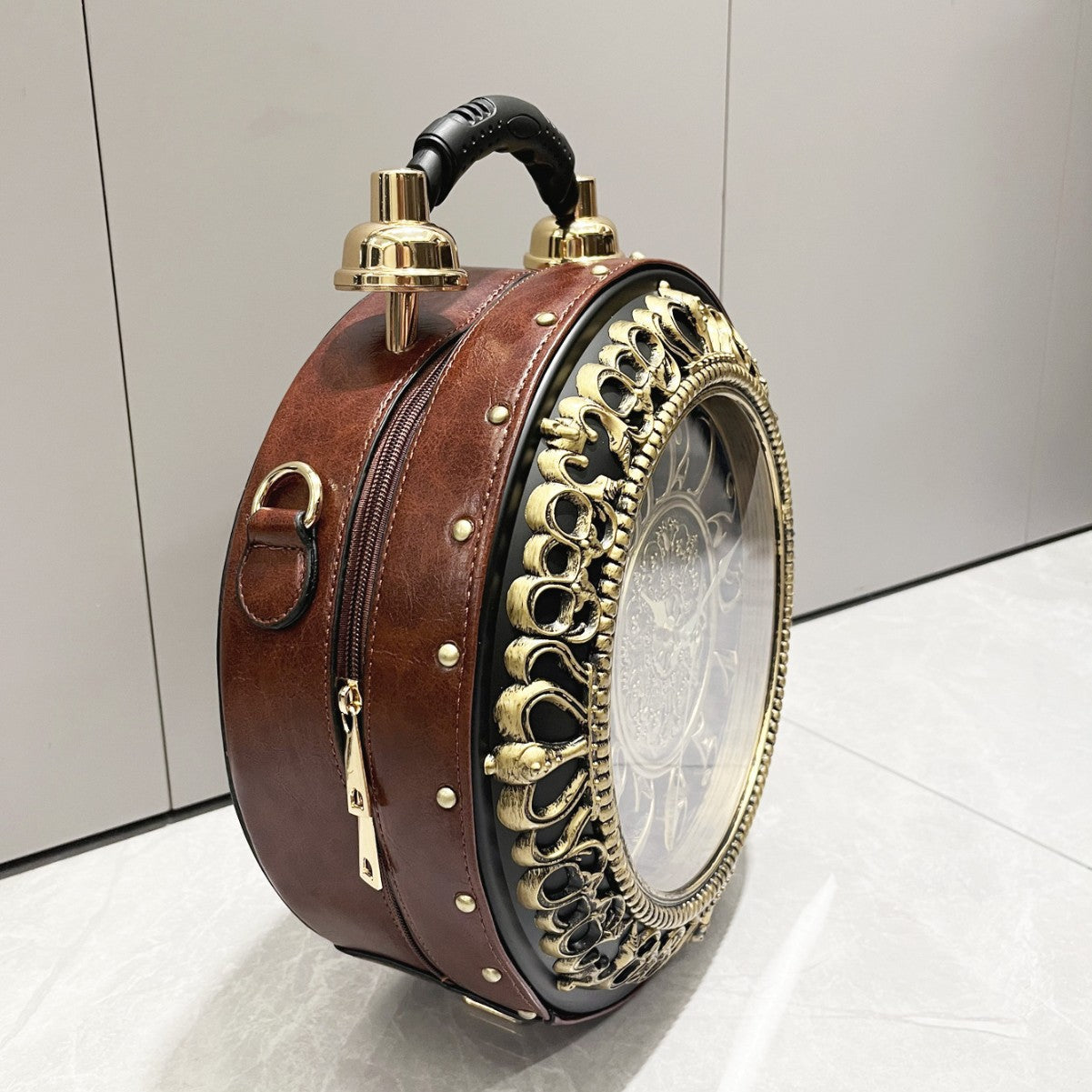 Women’s Vintage Clock Design Shoulder Bag
