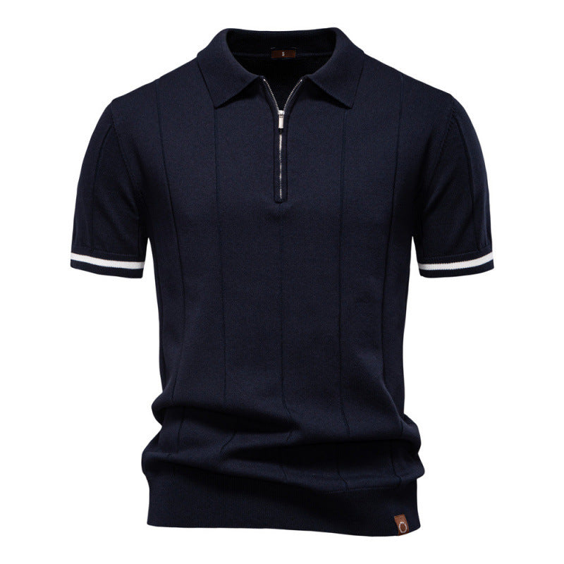 Knitted Zip Polo Shirt