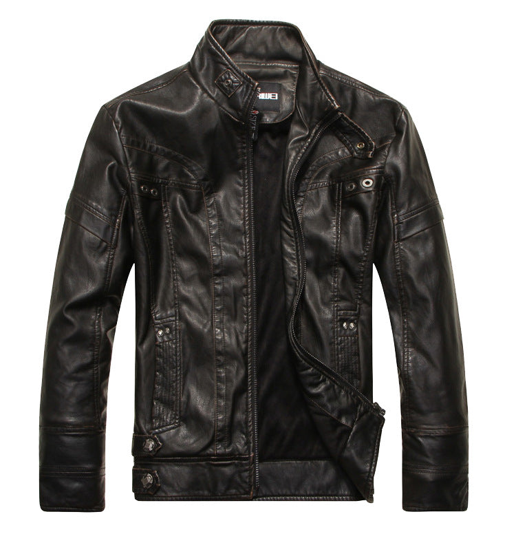 Men's Slim-Fit Leather Jacket